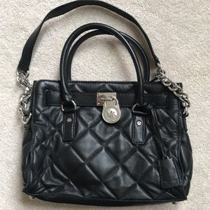 Michael Kors black quilted Hamilton bag
